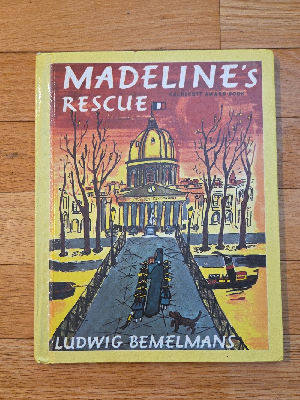 Madeline's Rescue Book by Ludwig Bemelmans - Yellow Illustrated Cover